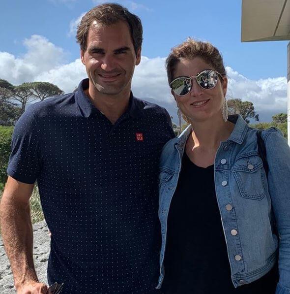 Lenny Federer’s parents, Mirka Federer and Roger Federer.